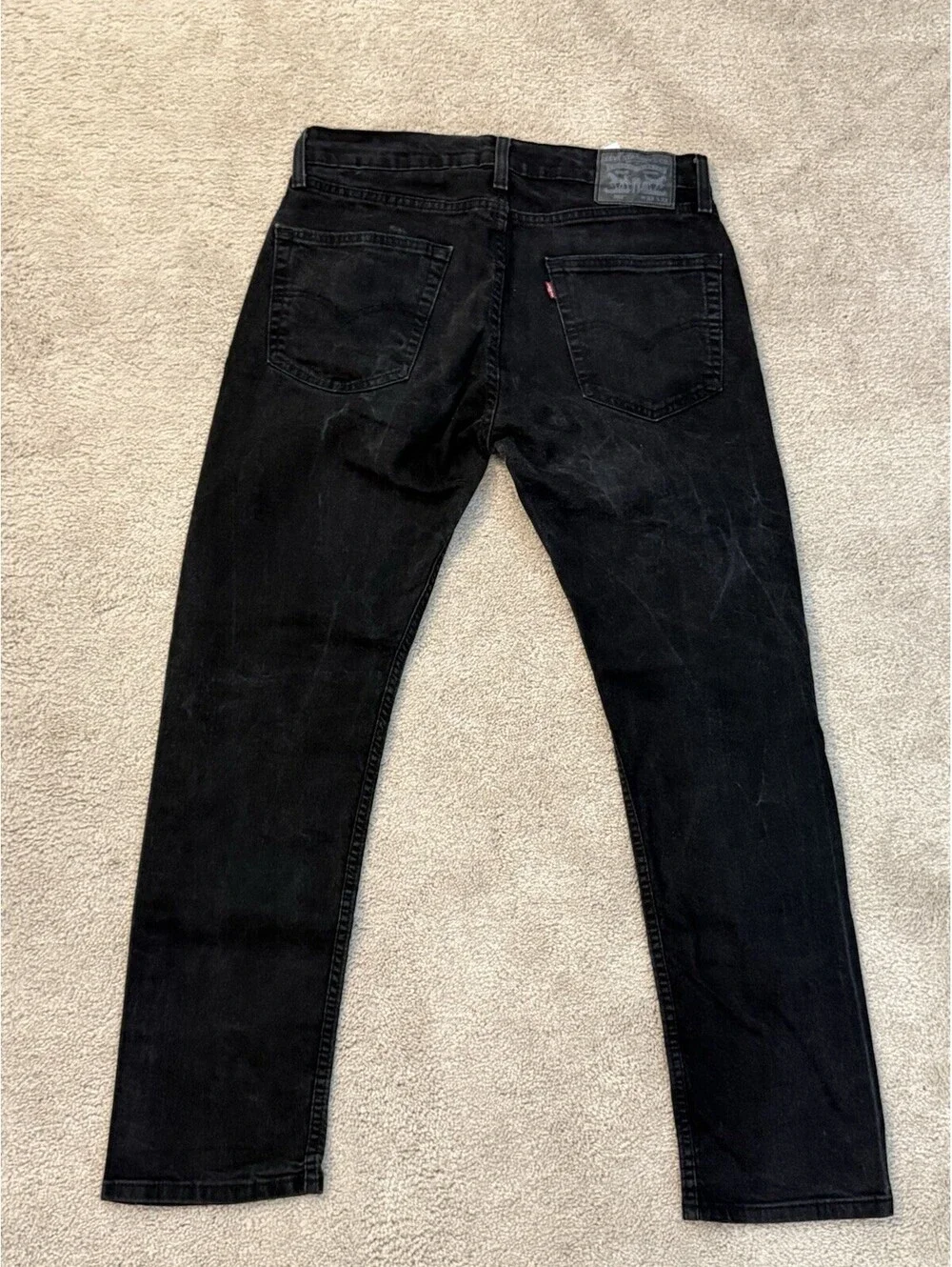 Levi’s 502 Regular Taper Jeans Men’s W33 L32 Black Stretch Denim Pants